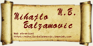Mihajlo Balzamović vizit kartica